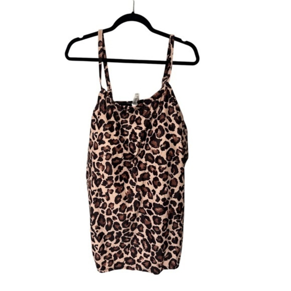 YONIQUE Leopard Print One Piece Tankini top swimsuit size 26W